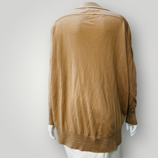SILLS / brown merino cardigan / m (3894553055206534675)
