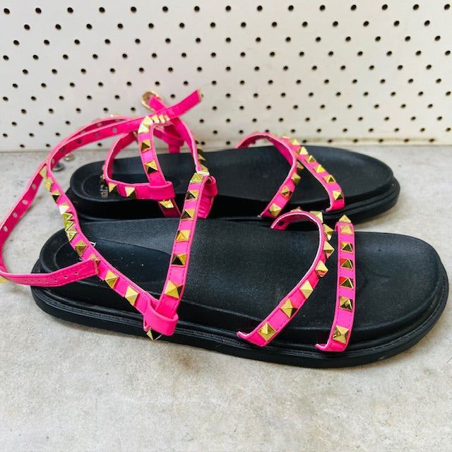 DECJUBA / pink gladiator sandals / 39 (3894777393485670489)