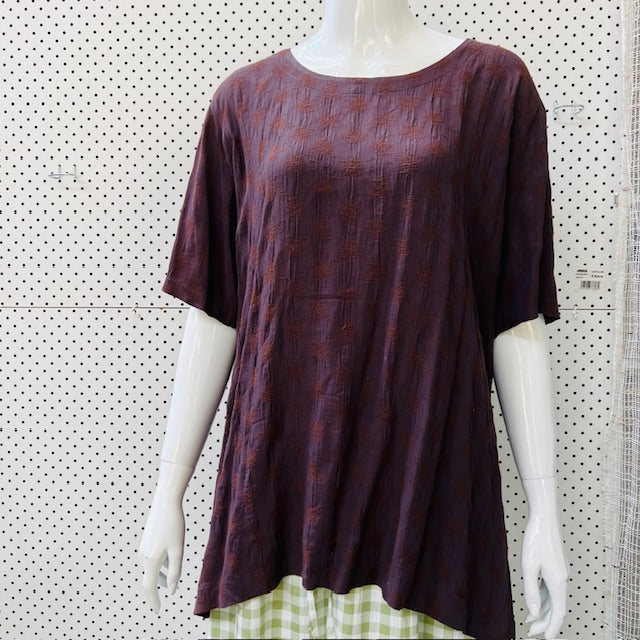1990s nz vintage / CHLOROFILE / burgundy top / 14 (3894815063716667844)