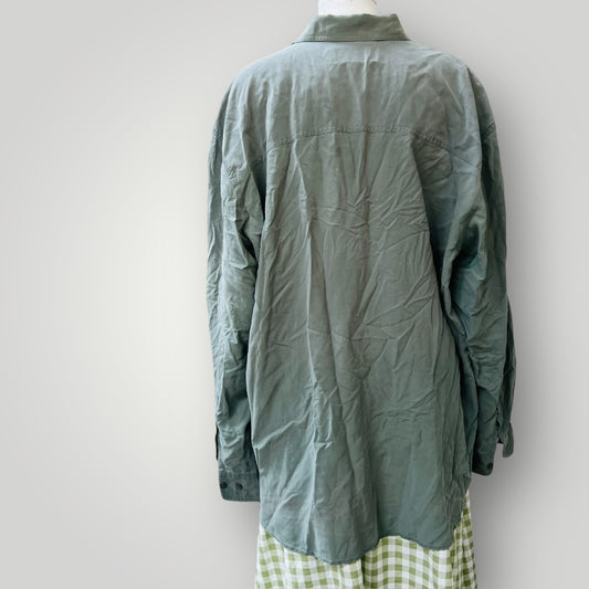 1990s vintage / WHITBY / sandwashed silk shirt in green / XL (3894815327174293160)