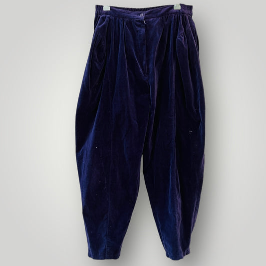 1980s vintage / purple velvet balloon pants / s (3894815382061607098)