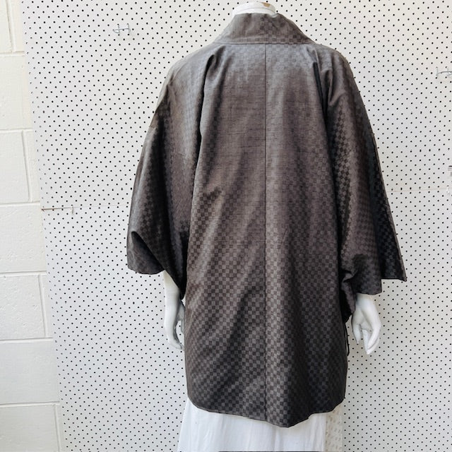 vintage / grey kimono hanten / one size (3895305216824742697)