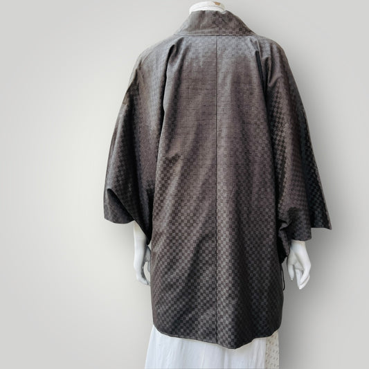 vintage / grey kimono hanten / one size (3895305360047941938)