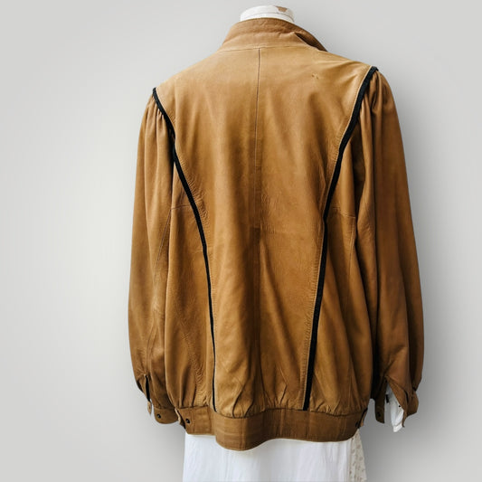 1970s vintage / OUTBACK soft brown leather jacket / L / made in nz (3895305363814260687)
