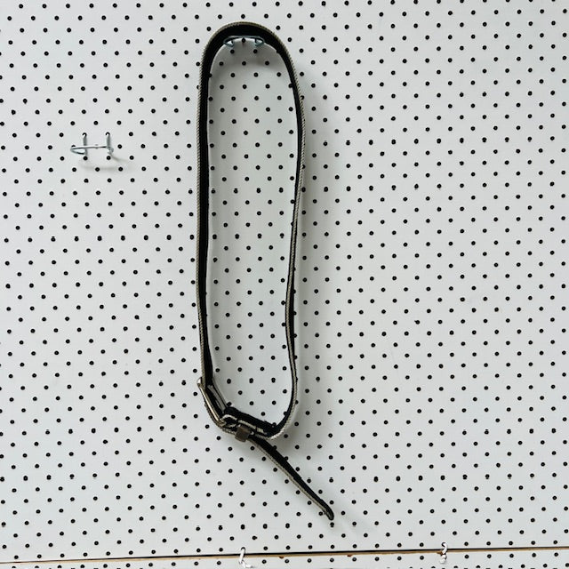 NINE WEST / leather belt with chain metal edging / XL (3895478127105100849)