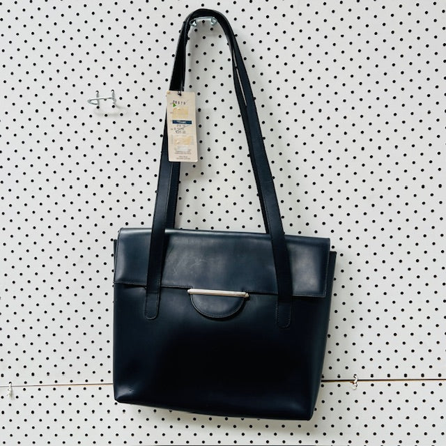 vintage / blue leather handbag / new with tags / $399rrp (3895478145546714051)