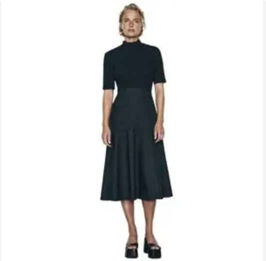 ZARA / dress with fitted top and flared skirt / m (3895562613501795542)
