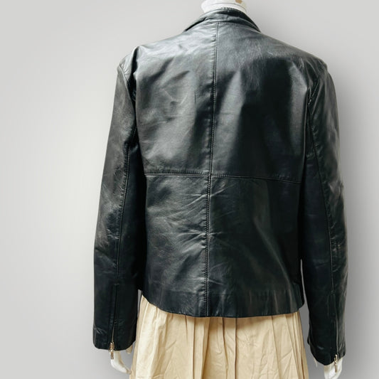 MAX / black leather jacket / 10 (3895653473999033810)