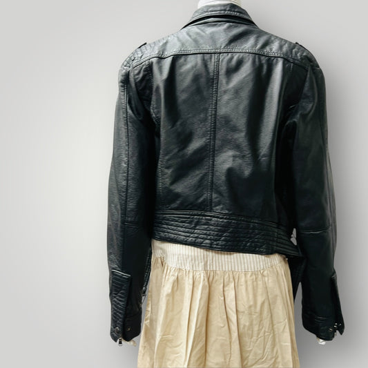 BLACK / leather biker jacket / 10 (3895653477886375024)