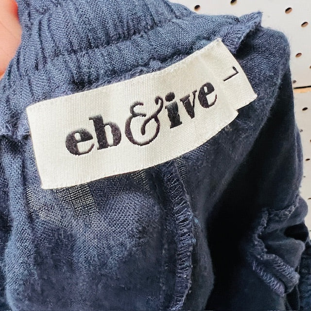 EB + IVE / navy linen balloon leg pants / L (3895915192928763625)