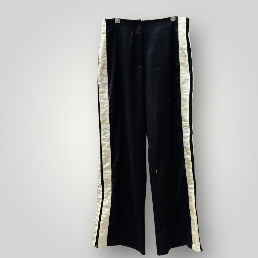 PE NATION / track pants with contrast satin strip and knee high zips / L (3895915481972263411)
