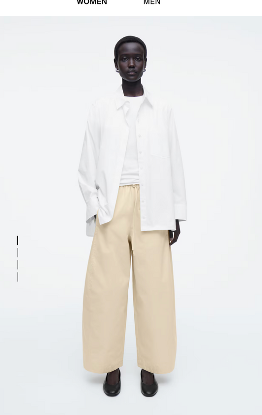 COS / barrel leg pants in taupe / s (3895917794870903895)