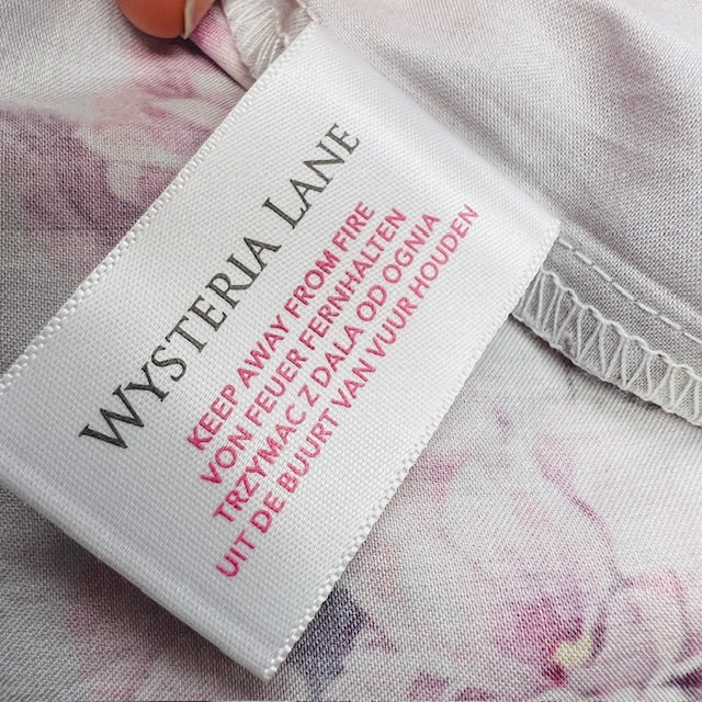 WYSTERIA LANE / floral satin robe / L (3896001251999363383)