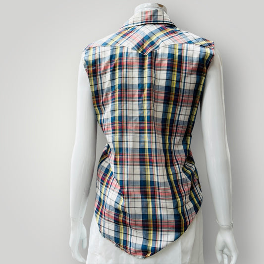 1980s vintage / sleeveless domed western shirt / s (3896076125078376494)