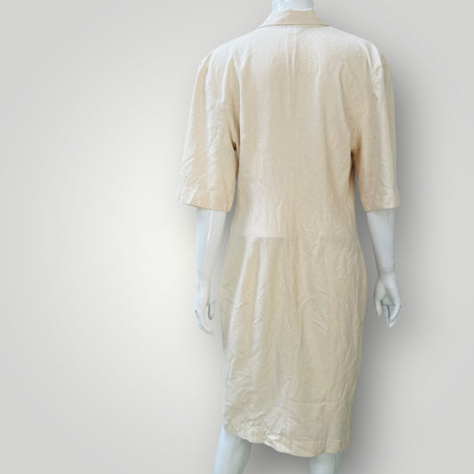 1990s nz vintage / CHARADE / pure silk utility dress / 10 / made in nz (3896160951627517914)