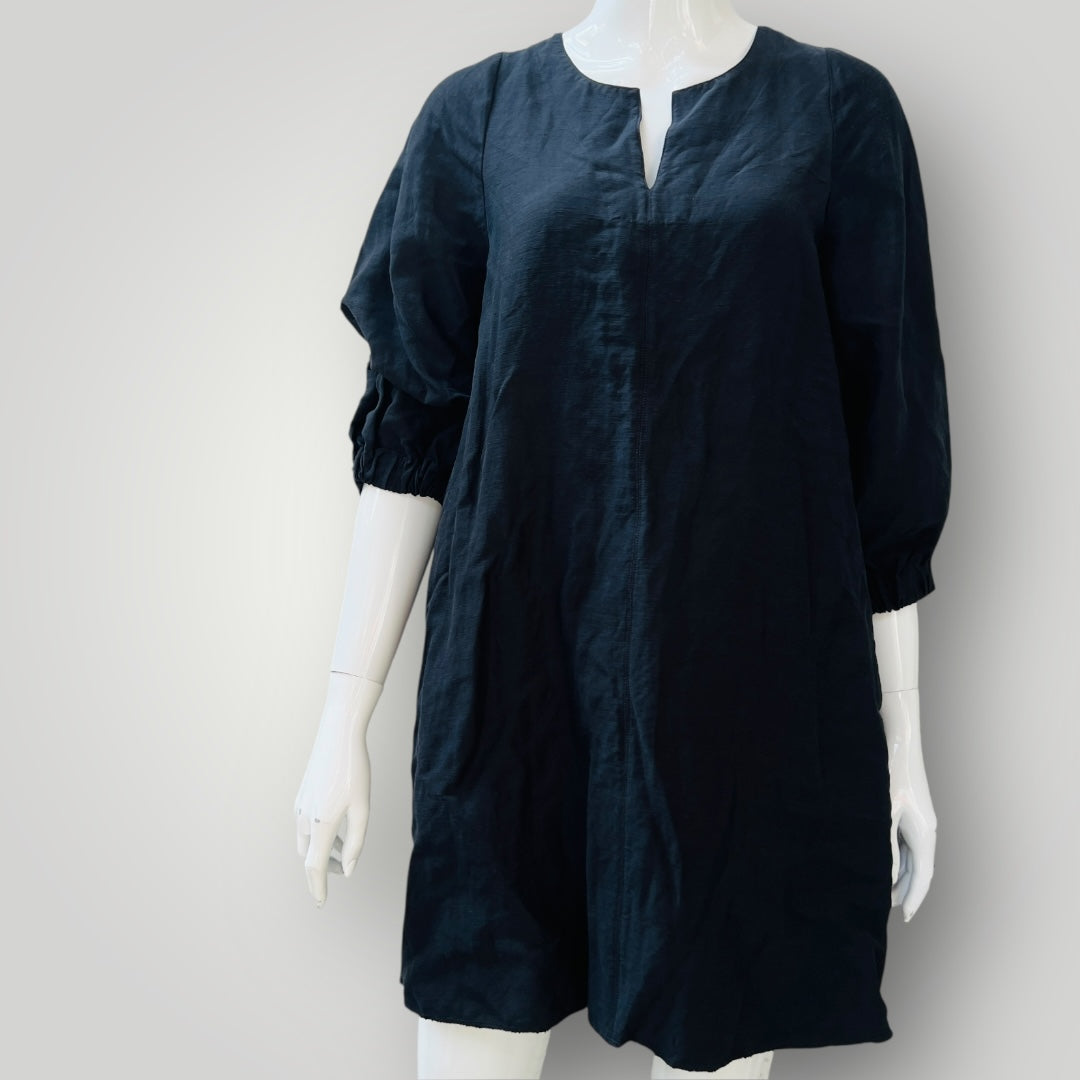 TRENERY / black linen dress / 10 (3896160953131128256)