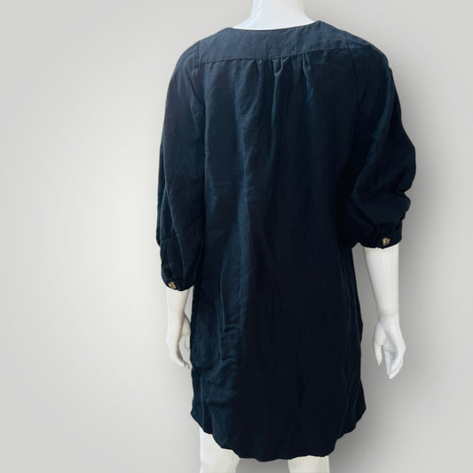 TRENERY / black linen dress / 10 (3896160954548460923)