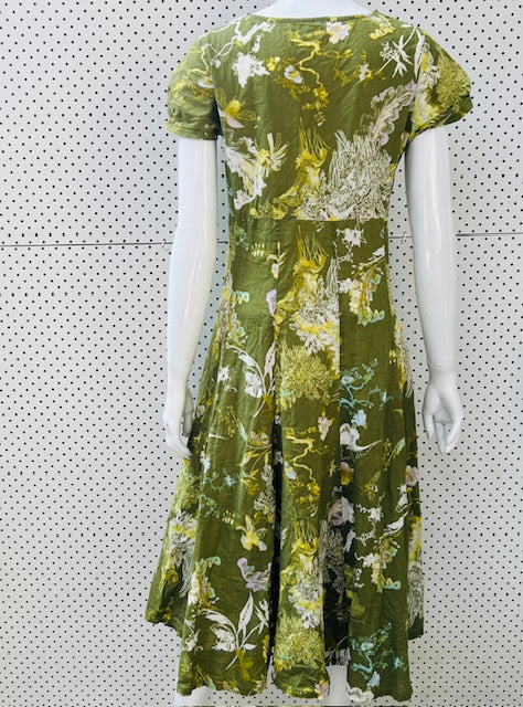 1990s nz vintage / TRELISE COOPER / green floral dress / s (3896247128646811307)