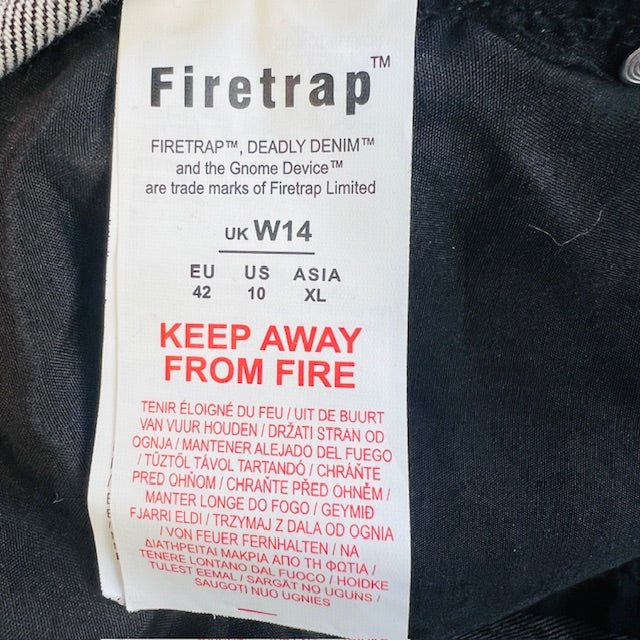 FIRETRAP / black denim barrel jeans / 14 (3896507645048225450)
