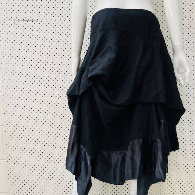 1990s nz vintage / TRELISE COOPER / ruched wool skirt / s (3896605888058542659)