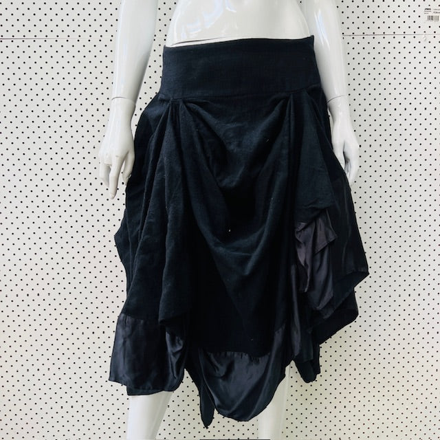 1990s nz vintage / TRELISE COOPER / ruched wool skirt / s (3896605891609833866)