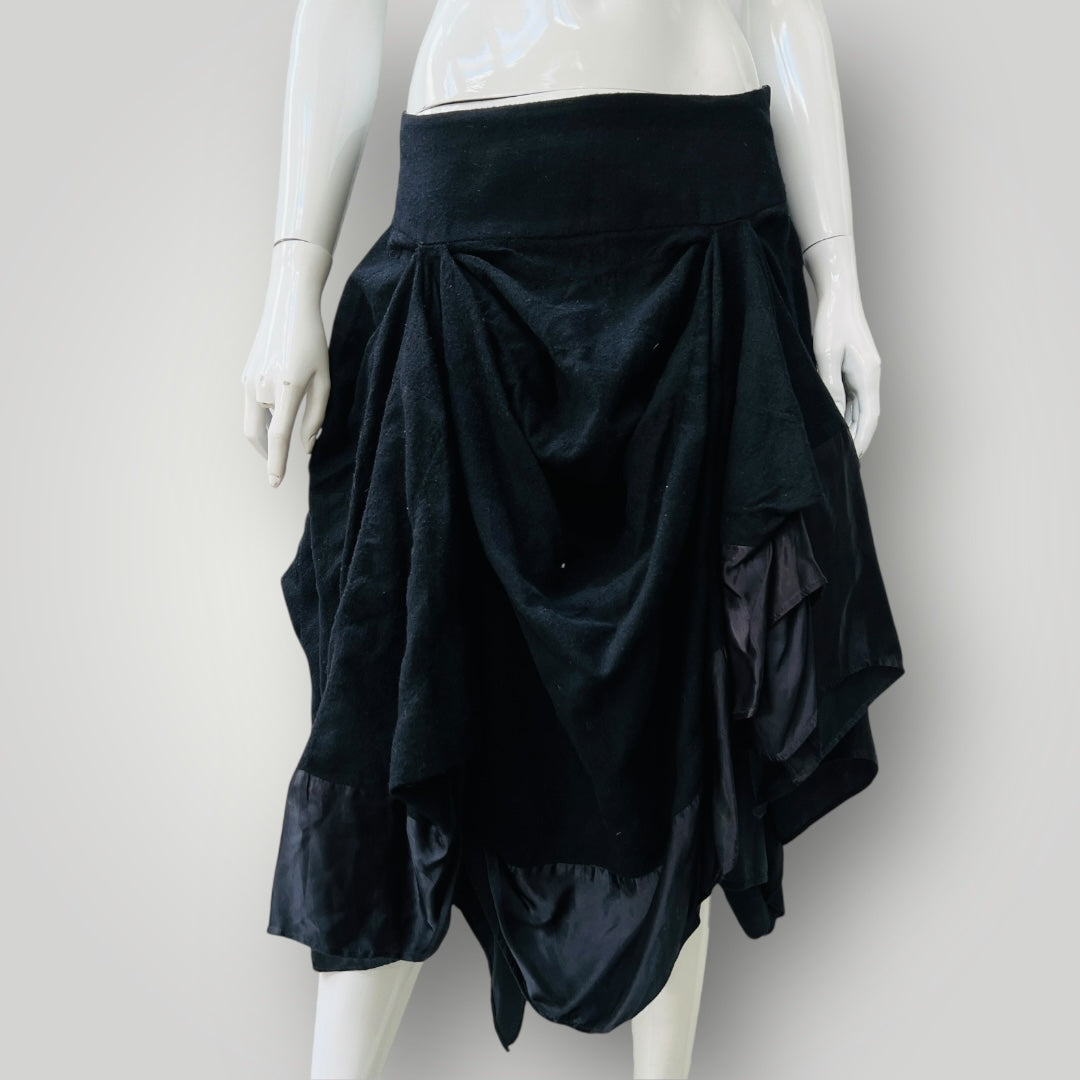 1990s nz vintage / TRELISE COOPER / ruched wool skirt / s (3896606013914613671)