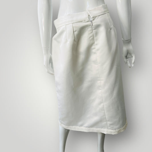 vintage / silk satin bridal type skirt / m (3896606018752802154)