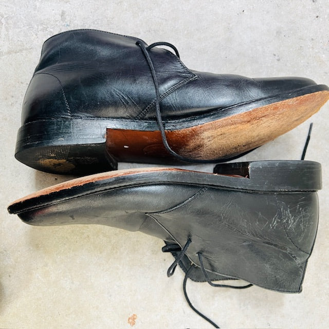 HARRYKSON LONDON / black leather desert boots / 43 (3897133008669186141)