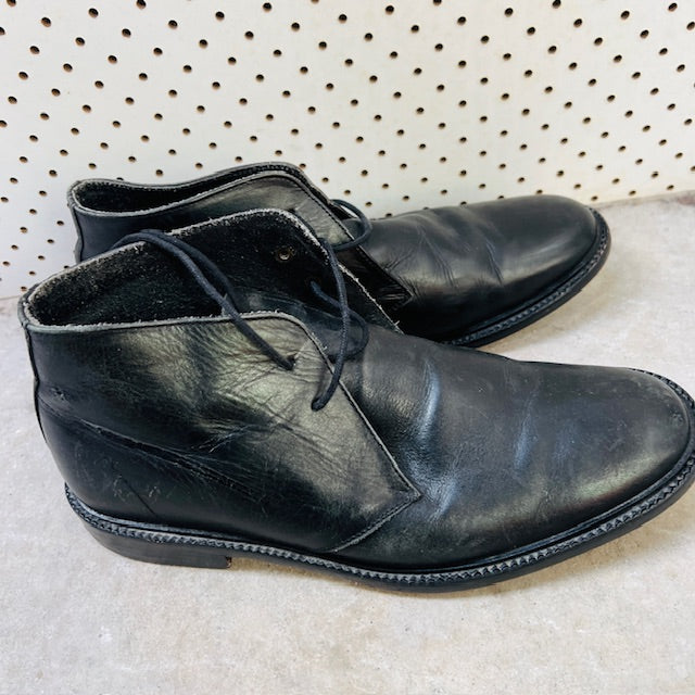 HARRYKSON LONDON / black leather desert boots / 43 (3897133013660713993)