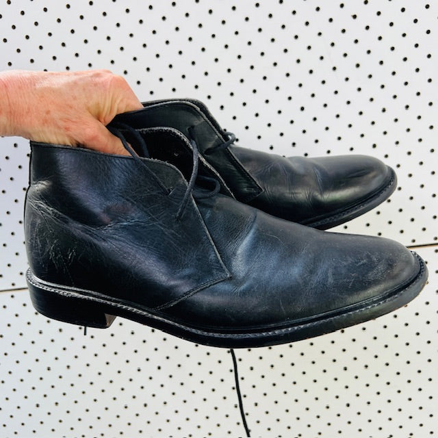 HARRYKSON LONDON / black leather desert boots / 43 (3897133013871037130)