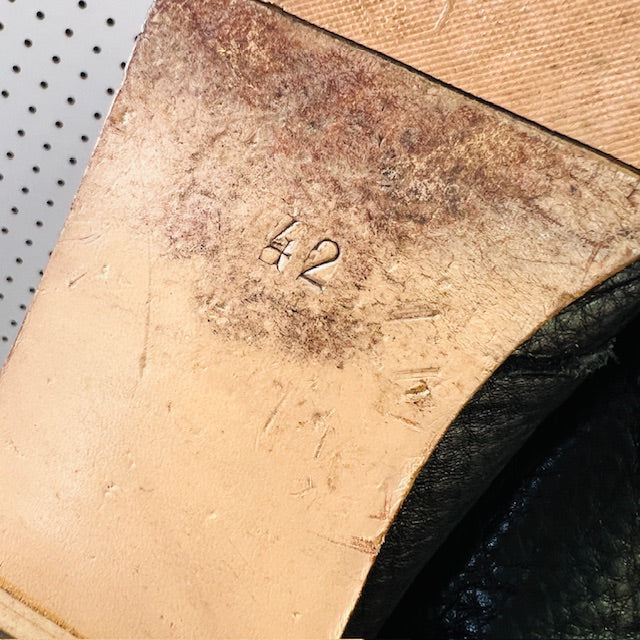 MINNIE COOPER / black leather lace up ankle boots / 42 (3897133053072460119)