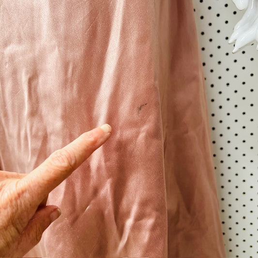 SILLS / pink satin skirt  / 18 / made in nz (3897373373780704630)