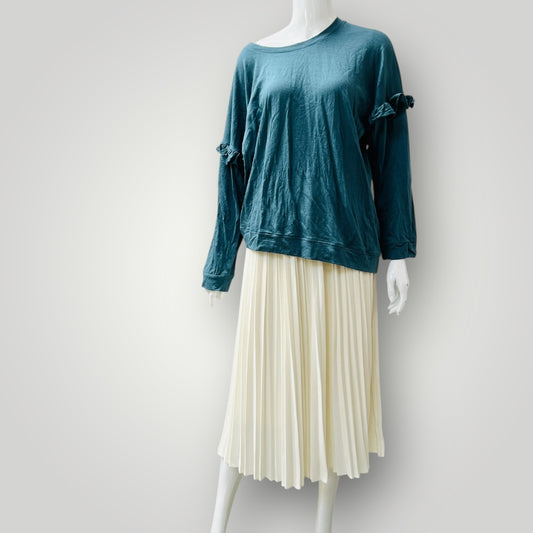 UNIQLO / white pleated skirt / L (3897373586216524518)