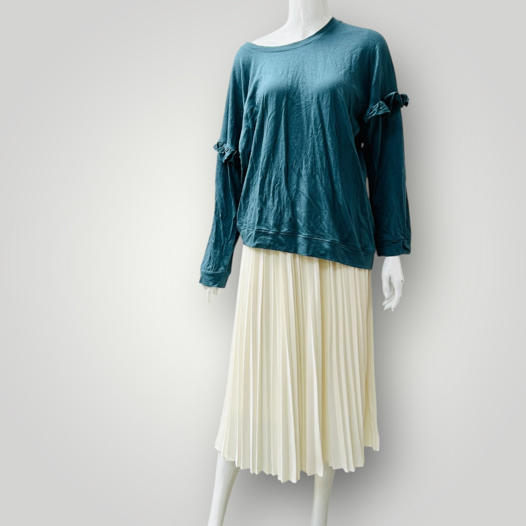 GOBLIN / merino jumper with ruffles / M / made in nz (3897373586216524518)