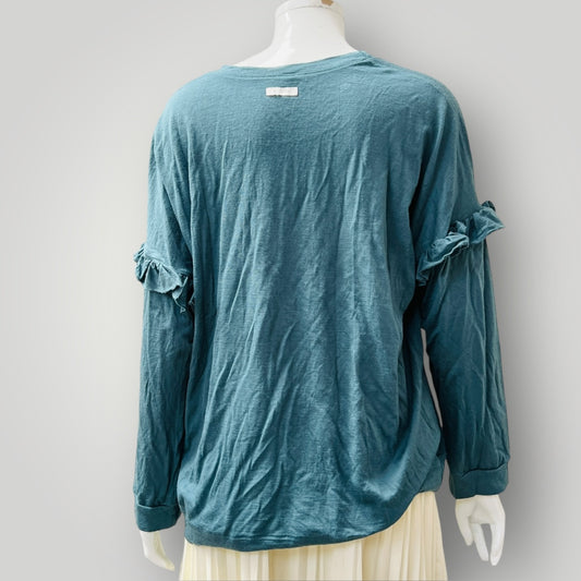 GOBLIN / merino jumper with ruffles / M / made in nz (3897373590420926230)