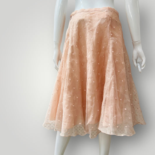 TARA JARMON / romantic silk skirt / 40 (3897373629244212119)