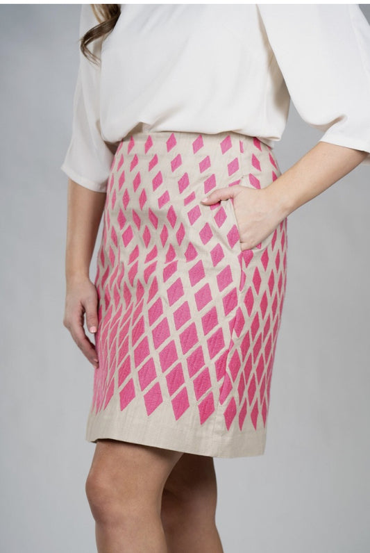 BODEN / pencil skirt with embroidered diamonds / 10 (3897394695530940783)