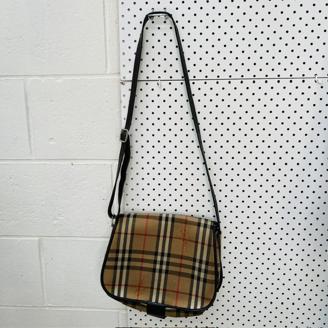 vintage / BURBERRY / nova check cross body saddle bag (3897815217688380080)
