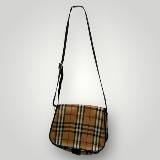 vintage / BURBERRY / nova check cross body saddle bag (3897815419409548509)
