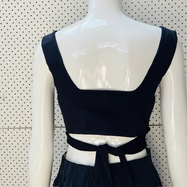 AJE / 'mia' wrap top in navy / L (3897916028833025438)