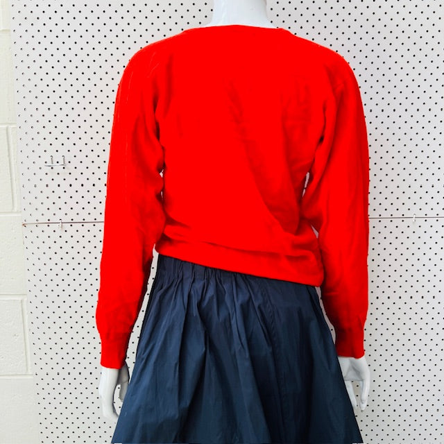 1980s scottish vintage / PRINGLE / bright red soft wool knit / s (3897916300453305058)