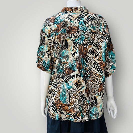 1990s aussie vintage / KATIES / patterned shirt / s (3897920861052869979)