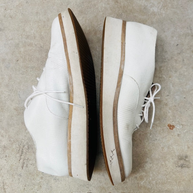 WITTNER / 'milas' white lace up leather flatforms / 38 (3898401062135334582)
