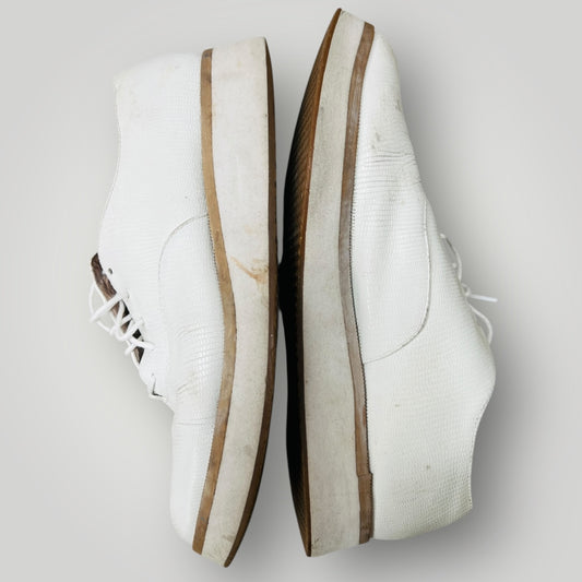 WITTNER / 'milas' white lace up leather flatforms / 38 (3898401499359193455)