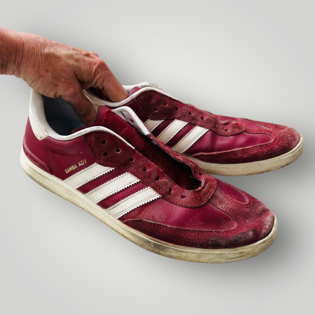 ADIDAS / SAMBA / adv in maroon leather / 44 – archival