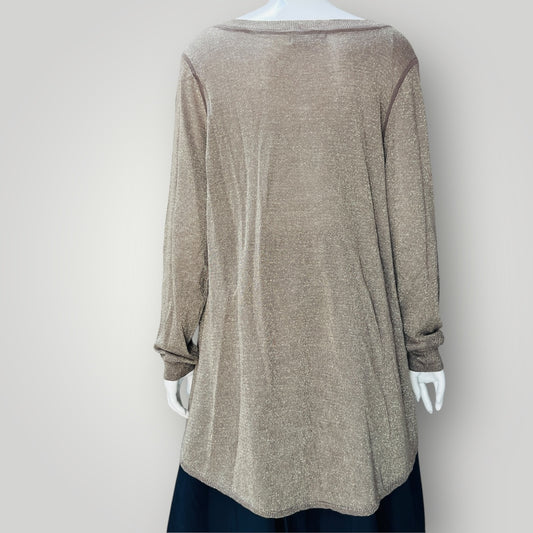 WILD CHILD / brown lurex jumper / L (3898494984273817744)