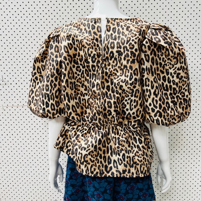LEOPARD / balloon sleeve blouse / m (3898680567697251213)