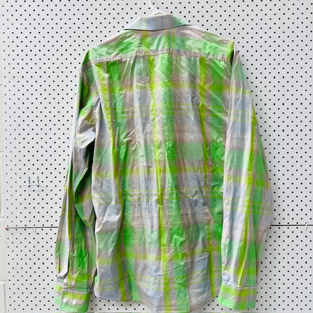 CUTLER + CO / green + grey plaid shirt / XL (3899027916879197262)