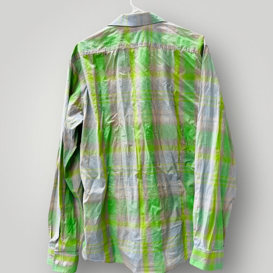 CUTLER + CO / green + grey plaid shirt / XL (3899028284966751818)