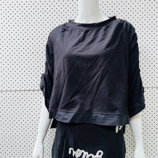 TAYLOR / ruched sleeve crop / m (3899540091951404680)